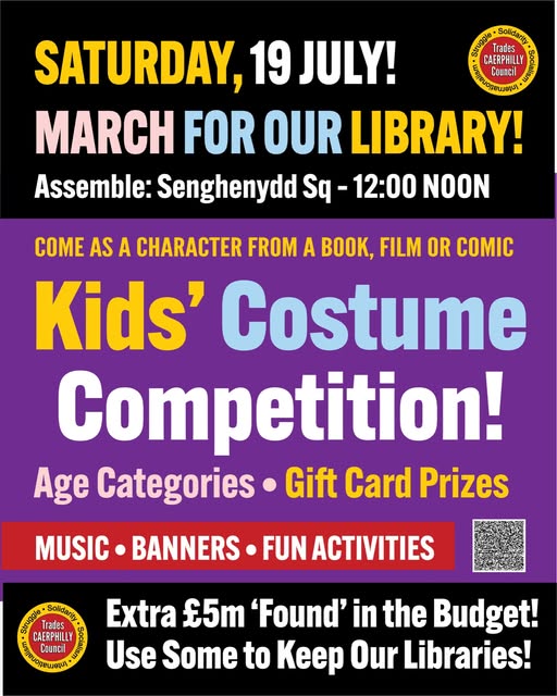 Caerphilly-Trade-25 March For Our Libraries