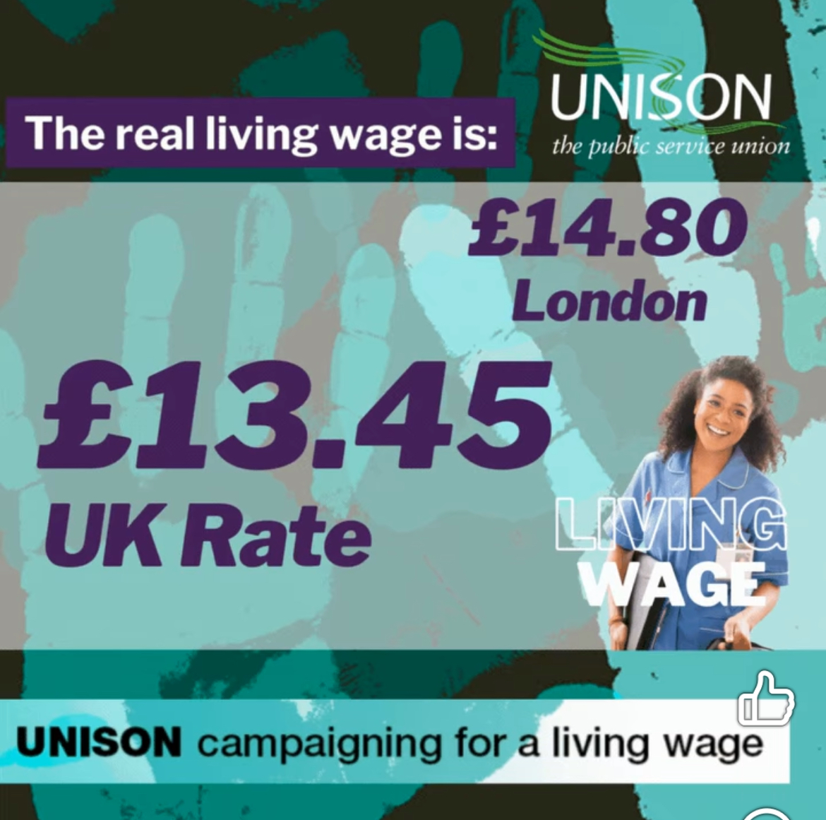 UNISON campaigning for living wage