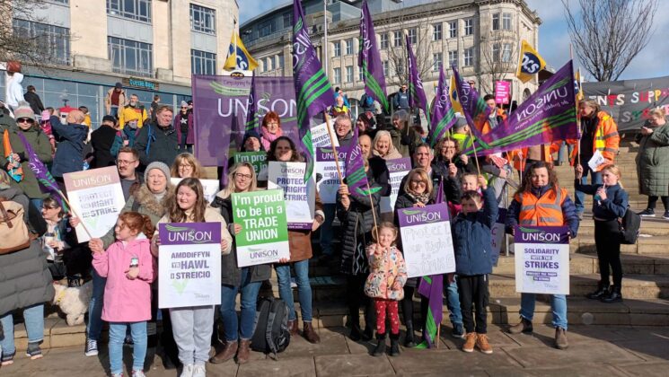 Cardiff and Swansea Right To Strike Rally